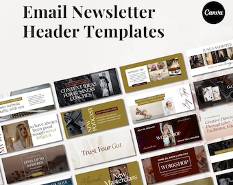 Email Newsletter Header Banner| 30 Canva Templates | Business Coach, Freelancer or Creator