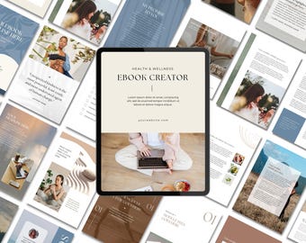 E-boeksjabloon van 90 pagina's voor wellnesscoaches | Sjabloon Canva-werkmap | Werkmapsjabloon