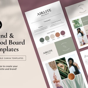 Brand Board Template Canva, Canva Mood Board Template, Branding Mood Board Template, Mini Brand Board Template, Branding Kit Canva