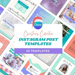 Postagens do Instagram do Feriado de Natal no Canva | Feed retrô do Instagram | Modelos de treinamento brilhantes | Gerente de mídia social