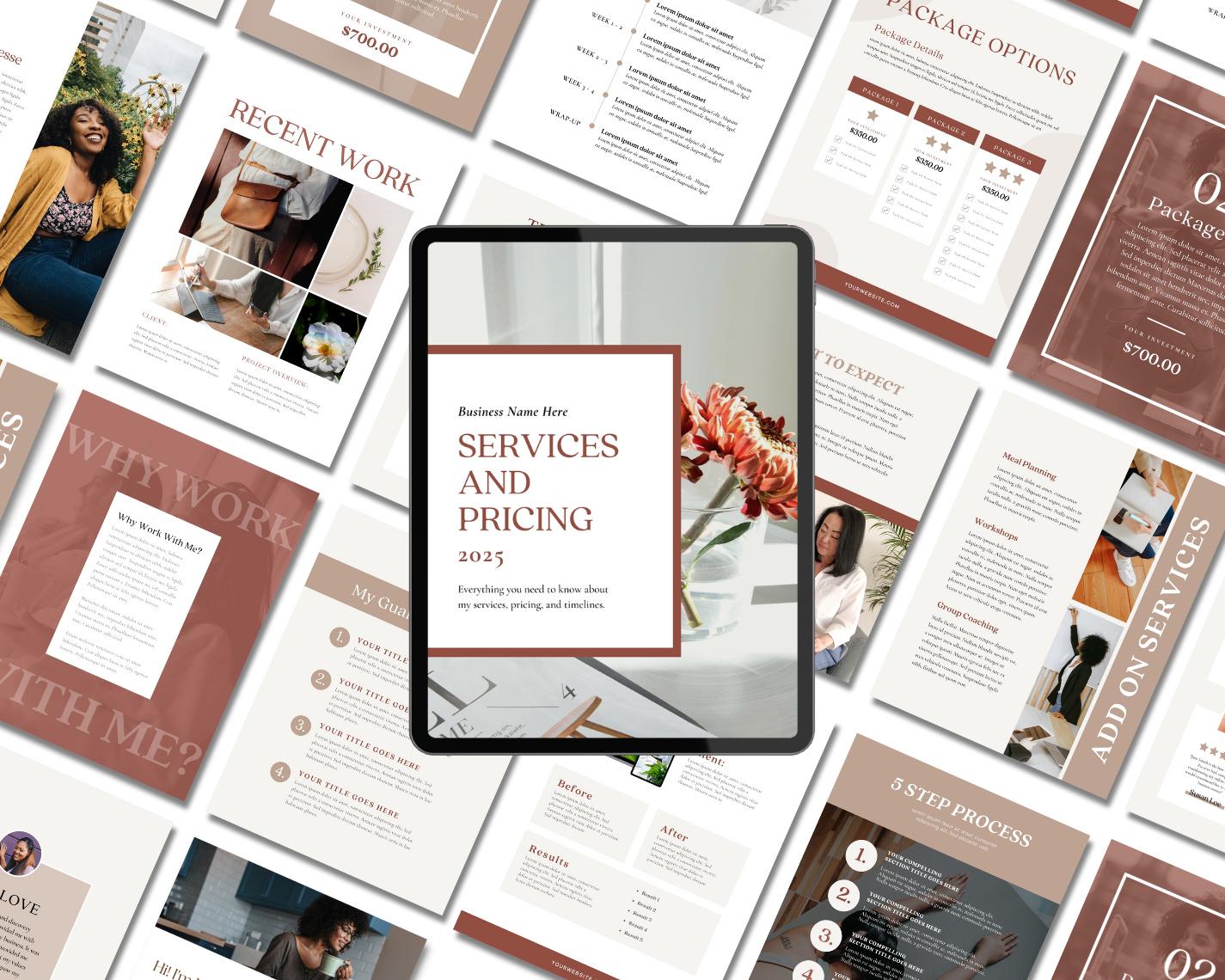 Services & Pricing Guide | Client Brochure Template Canva | Case ...