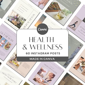 Health and Wellness Instagram Canva Posts | Health Coach Templates | Wellness Templates | Aesthetic Instagram Feed | Social Media Canva