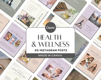 Gezondheid en welzijn Instagram Canva-posts | Sjablonen voor gezondheidscoaches | Wellness-sjablonen | Esthetische Instagram-feed | Socialmediacanva