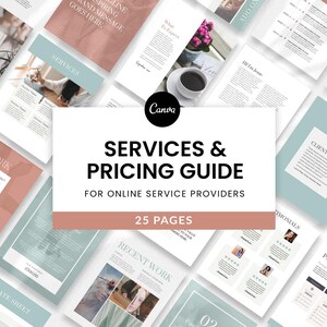 Services & Pricing Guide Template Canva  |  Price List  |  Portfolio Template  | Client Proposal Guide For Health Coaches | Coaching Package
