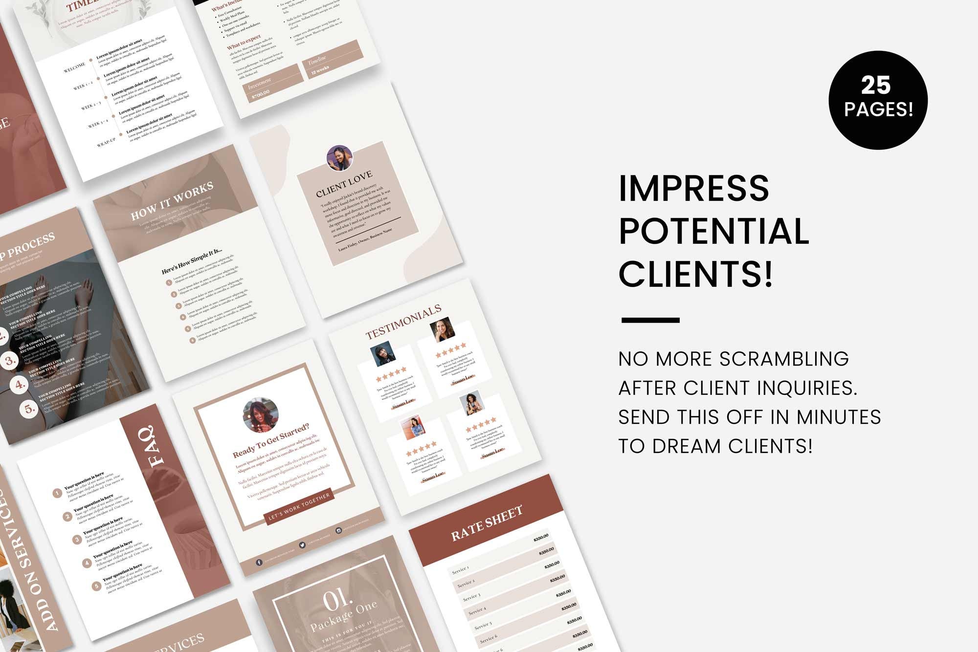 Services & Pricing Guide | Client Brochure Template Canva | Case ...