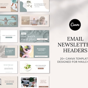 Mailchimp Email Header Templates |  Email Newsletter Header | Instant Download | Email Marketing Templates | Canva Templates