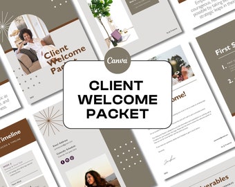 Welkomstgids voor klanten | Sjabloon voor welkomstpakket voor klanten | Bewerkbare Canva-sjabloon