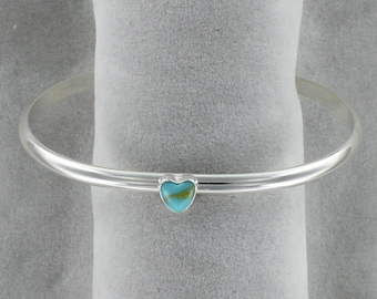 Bracelet en argent sterling coeur turquoise