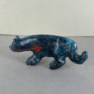 Amuleto de puma turquesa de Andrés Quandelacy - Auténtica talla Zuni imagen 2