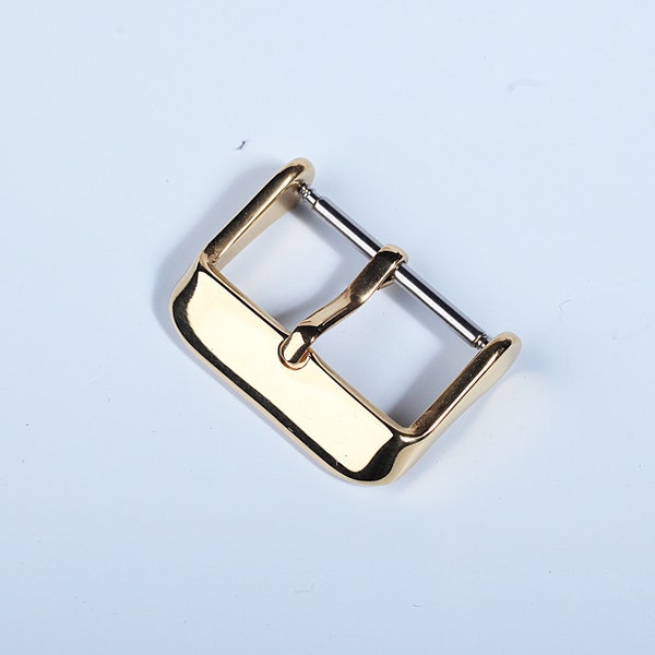 24mm 22mm Buckle Width Spring Bar Buckle Polished Gold Color (Apple Watch, Rolex Tudor Watch Strap)