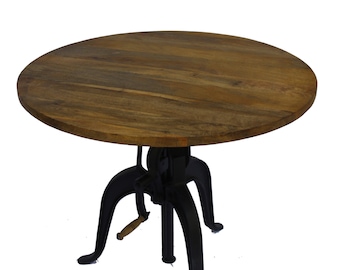 Karakas Industrial CoffeeTable, Altura Ajustable, Mesa hecha a mano, Mesa de bar