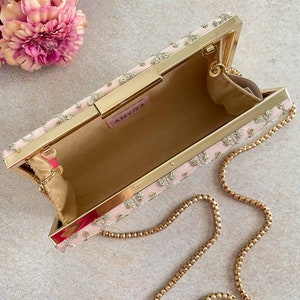 Anya Box Clutch - Blush and light gold