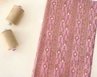 Mauve Handloom Pure Katan Silk Gold Zari Brocade Banarasi Fabric- 1 meter, Unstitched Blouse, Fabric material