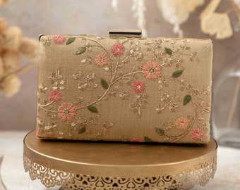 Bloemen Creeper Box-clutch - Goud