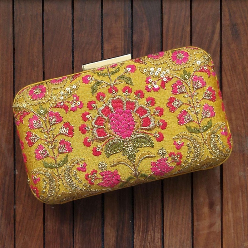 Alanna Box Clutch - Mustard