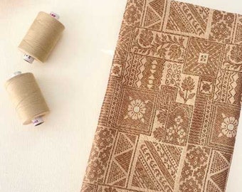 Beige Handloom Pure Katan Silk Gold Zari Brocade Banarasi Fabric- 1 meter, Unstitched Blouse, Fabric material