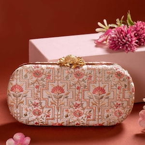 Clutch cápsula nupcial Mogra, regalos para despedidas de soltera, bolso de diseñador bordado y de noche, bolsos festivos de Diwali