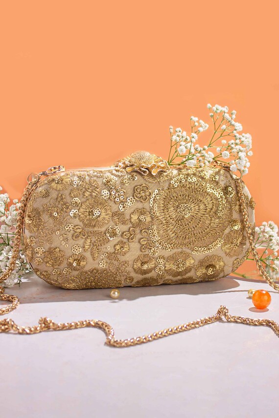 Bridal golden purse sale