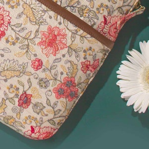 Ivy Floral Embroidered Laptop Sleeve