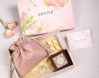 Tara Pink Potli – Diwali Hamper Bridal Gift & Festive Accessory