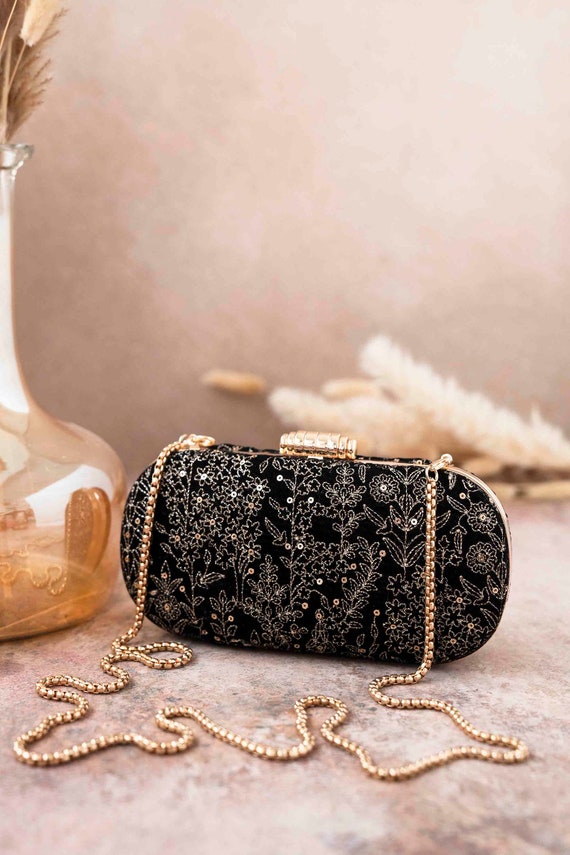Black party clutch sales
