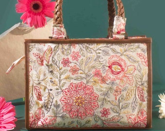 Ivy Floral Embroidered Handbag