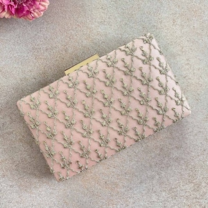 Anya Box Clutch - Blush and light gold