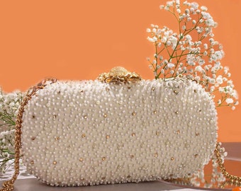 Perla Capsule Clutch, white clutch, wedding gift, designer and wedding bag, anniversary gift for her, Diwali collections