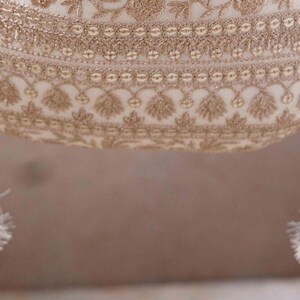 Resham Bridal Potli Bag Off White - Silk Potli, Zari Embroidered, Wedding Accessory image 8