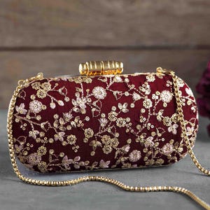 Pochette capsule en soie marron Elan, cadeaux de douche nuptiale, pochettes cadeaux Diwali