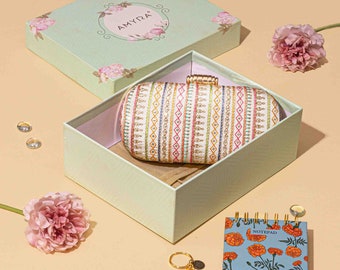 Gift hamper - Raha Capsule Clutch - Self care & Rainbow Keychain