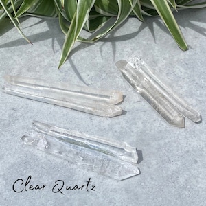 Singing Quartz Pair - Tumbled Crystal Points - Clear Quartz Gemstones