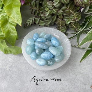 Oceanic Aquamarine - Polished Pebbles - Tumbled Gemstones - Calming - Soothing - Choose Size