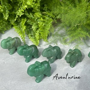Green Aventurine Small Carved Elephant - Approx. 40mm - Gemstone - Crystal
