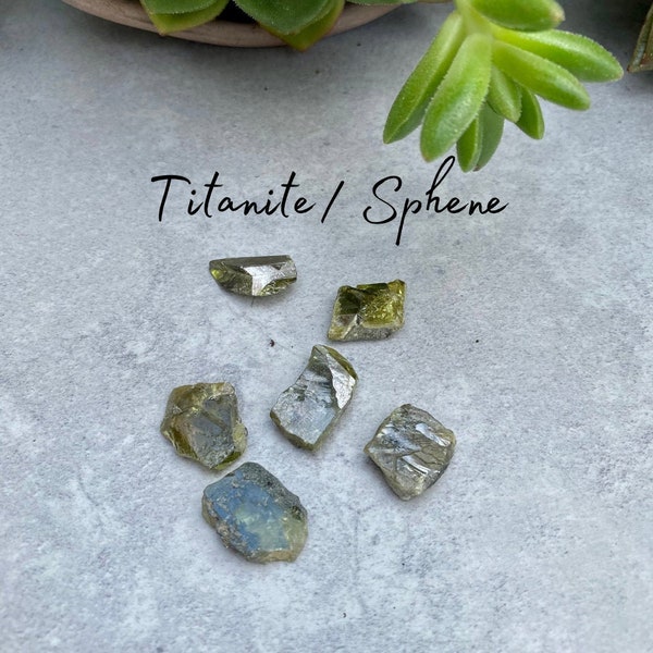 Titanite - Sphene - Raw Natural Crystal - Rough Gemstone - 2 Sizes