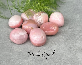 Pink Opal Polished Pebble Crystal - Tumbled Gemstone - 5 Sizes