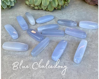 Blue Chalcedony - Polished Oval Gemstone - Crystal