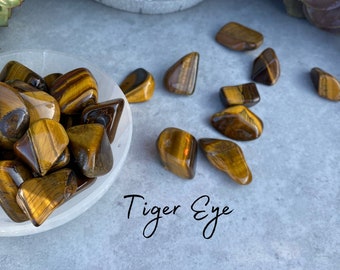 Yellow Golden Tiger Eye Polished Pebble Crystal - Tumbled Gemstone - 6 Sizes