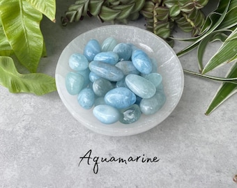 Oceanic Aquamarine - Polished Pebbles - Tumbled Gemstones - Calming - Soothing - Choose Size