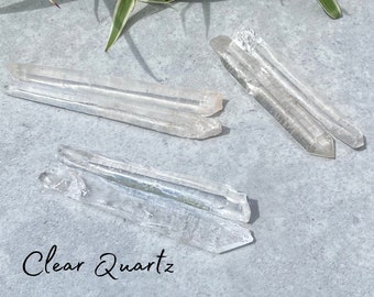 Singing Quartz Pair - Tumbled Crystal Points - Clear Quartz Gemstones