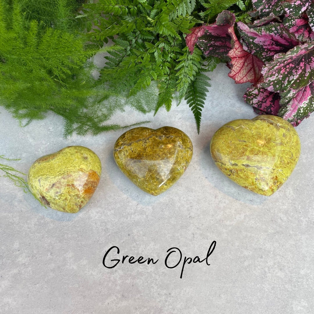 Green Opal Heart Gemstone Crystal
