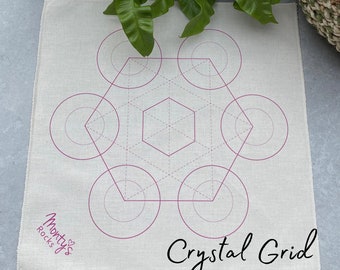 Metatron's Cube Crystal Grid - 34cm - 13.3 inches - Organic Cotton - Sustainable