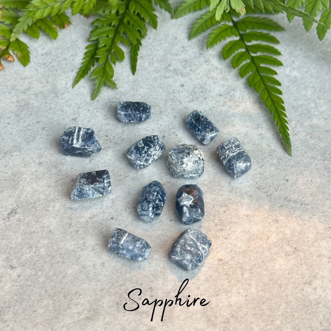 ブルーサファイア - 天然六角形原石 - 原石 - Etsy 日本