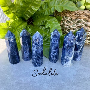 Sodalite Polished Tower - Freestanding Gemstone - Crystal