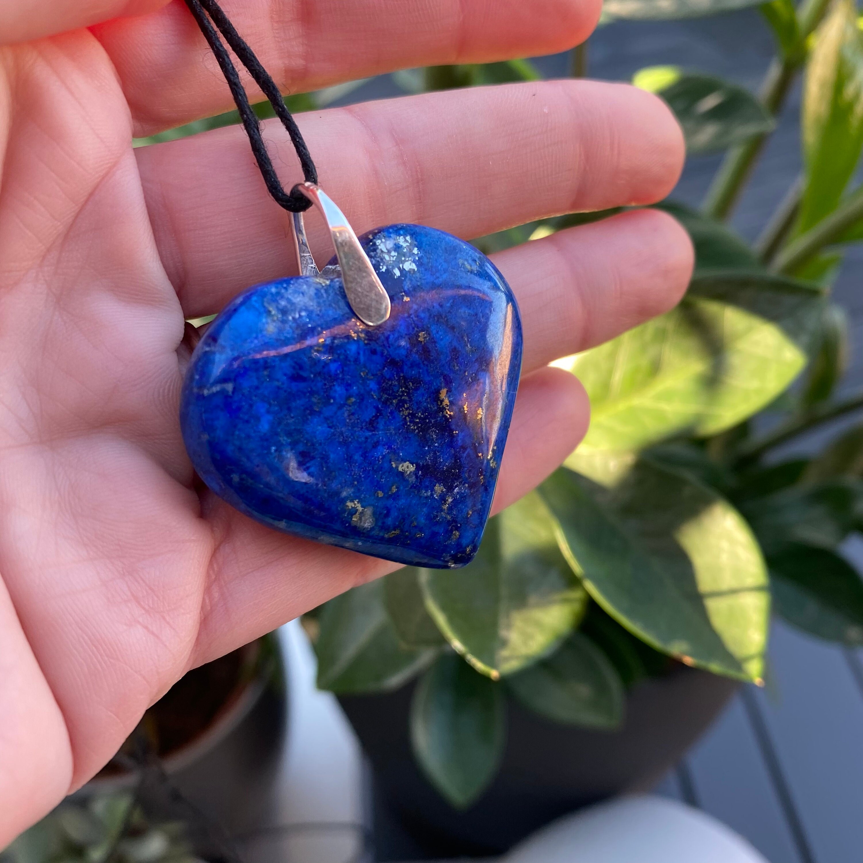 Collana con ciondolo in argento sterling e lapislazzuli fatta a