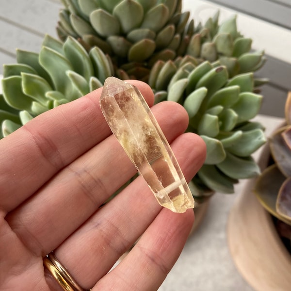 Natural Citrine Raw Natural Drilled Crystal Point - Pendant