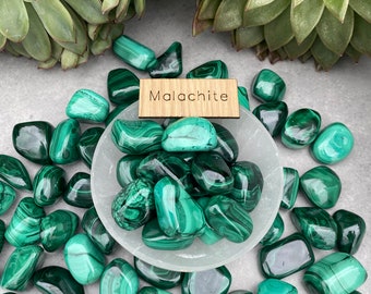 Malachite A+ Polished Pebble Crystal - Tumbled Gemstone
