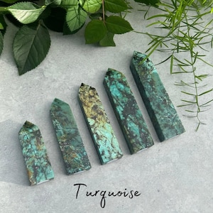 African Turquoise Tower - Freestanding Gemstone - Crystal - Choose