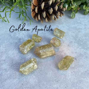 Golden Apatite Raw Crystal - Natural Rough Gemstone