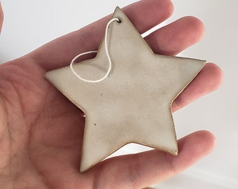 Star ceramic ornament, Handmade Christmas ornament